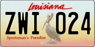 LA license plate ZWI024