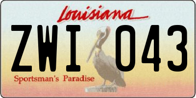 LA license plate ZWI043