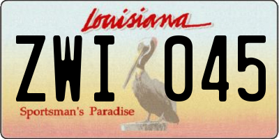 LA license plate ZWI045