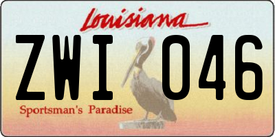LA license plate ZWI046