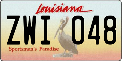 LA license plate ZWI048