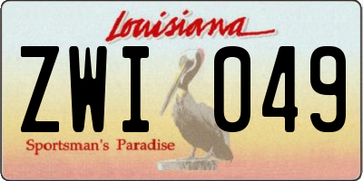 LA license plate ZWI049