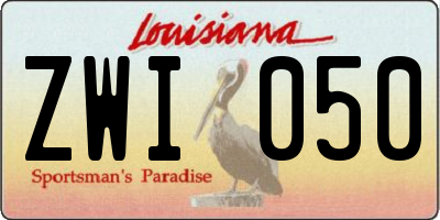 LA license plate ZWI050