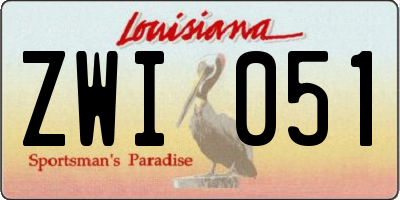 LA license plate ZWI051