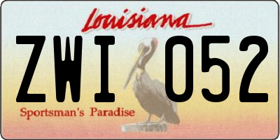 LA license plate ZWI052