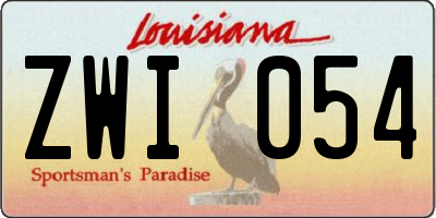 LA license plate ZWI054