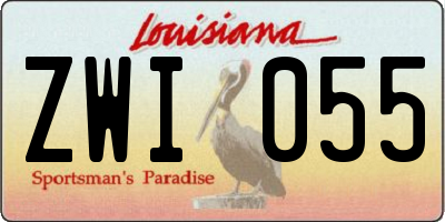 LA license plate ZWI055