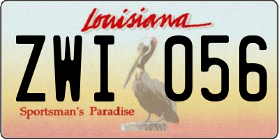 LA license plate ZWI056