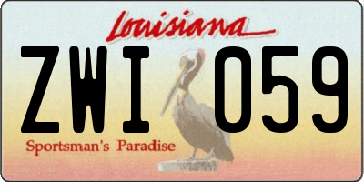 LA license plate ZWI059