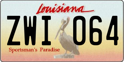 LA license plate ZWI064