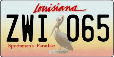 LA license plate ZWI065