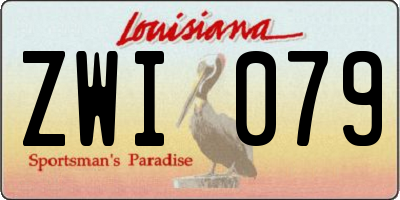 LA license plate ZWI079