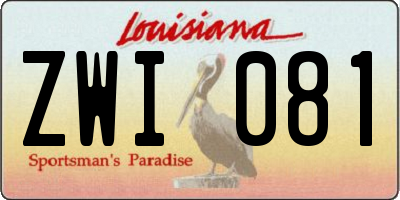 LA license plate ZWI081