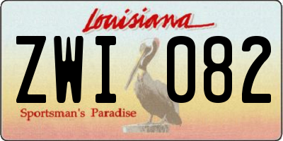 LA license plate ZWI082
