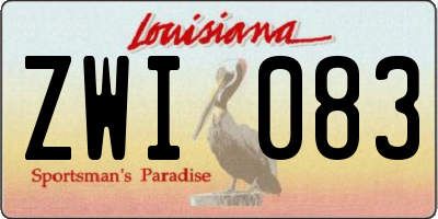 LA license plate ZWI083