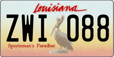 LA license plate ZWI088