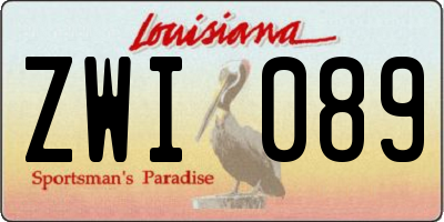 LA license plate ZWI089