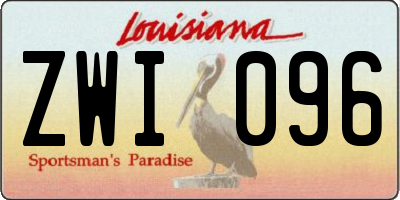 LA license plate ZWI096