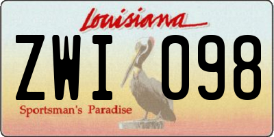 LA license plate ZWI098