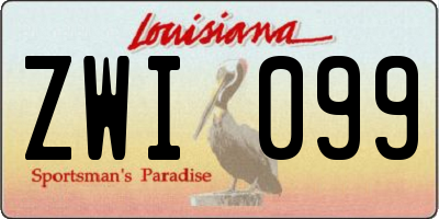 LA license plate ZWI099