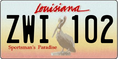 LA license plate ZWI102