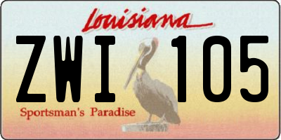 LA license plate ZWI105