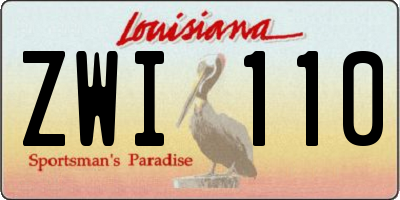 LA license plate ZWI110