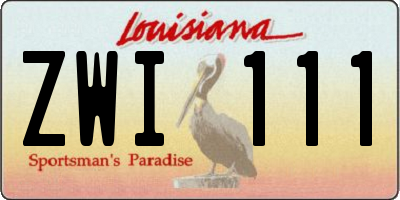 LA license plate ZWI111