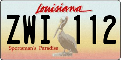 LA license plate ZWI112