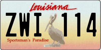 LA license plate ZWI114