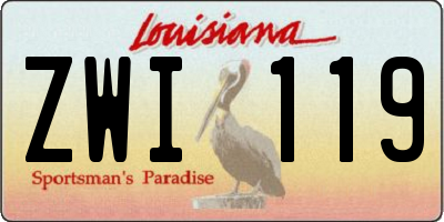 LA license plate ZWI119