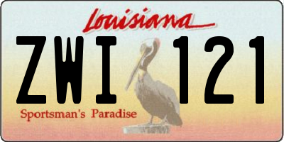 LA license plate ZWI121