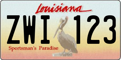 LA license plate ZWI123
