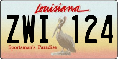 LA license plate ZWI124