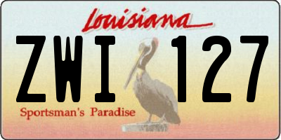 LA license plate ZWI127
