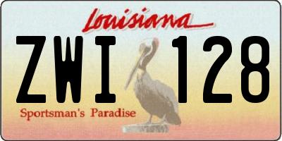 LA license plate ZWI128