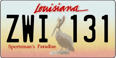 LA license plate ZWI131