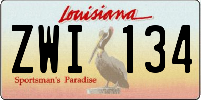 LA license plate ZWI134
