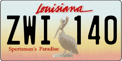 LA license plate ZWI140