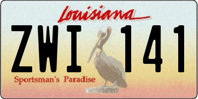 LA license plate ZWI141