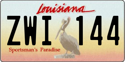 LA license plate ZWI144