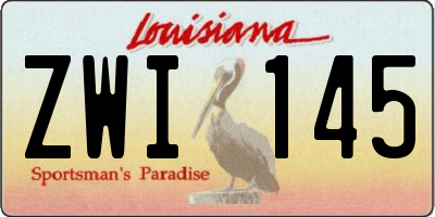 LA license plate ZWI145