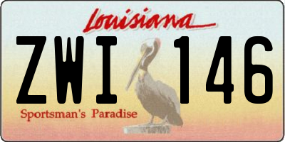 LA license plate ZWI146