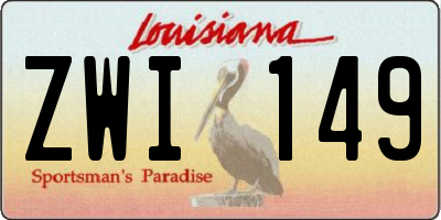 LA license plate ZWI149