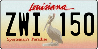 LA license plate ZWI150