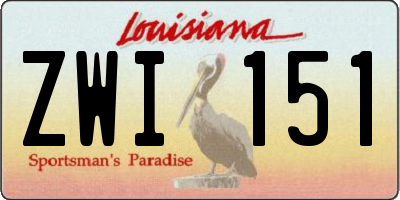 LA license plate ZWI151