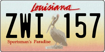 LA license plate ZWI157