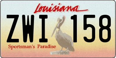 LA license plate ZWI158