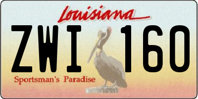 LA license plate ZWI160