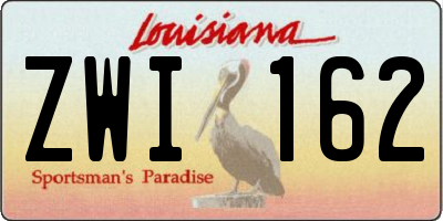 LA license plate ZWI162